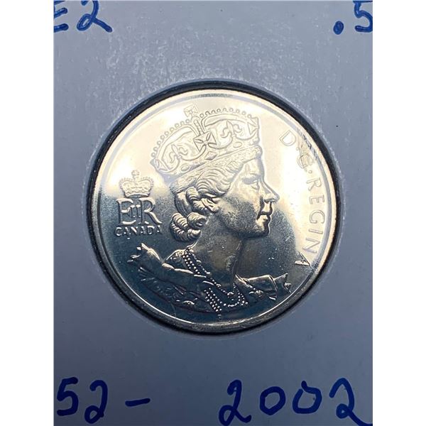 Canada 1952-2002 Silver Jubilee Queen Elizabeth .50 cent coin