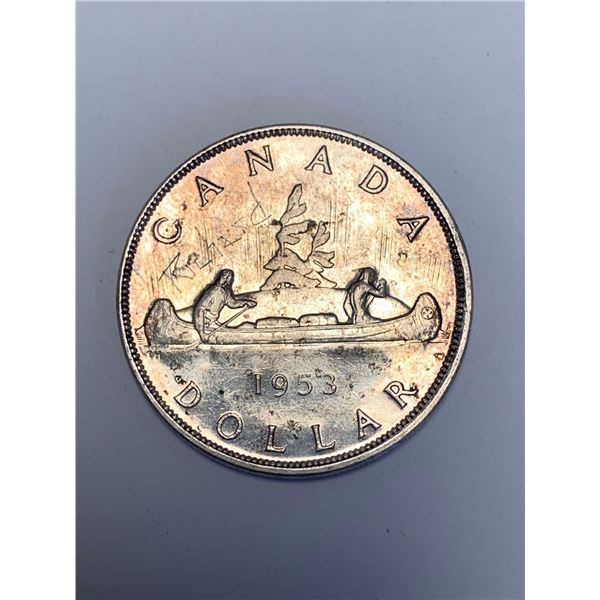 Rare Canada 1953 Voyageur $1.00 Silver Dollar