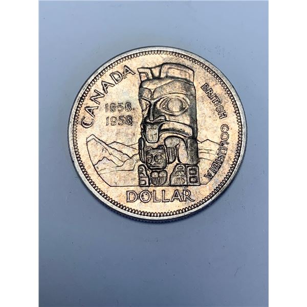 Canada 1858-1958 Canada Totem Pole SIlver Dollar