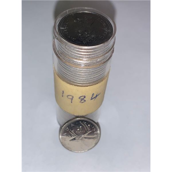 Full Roll of Sorted Canada Quarters 1984
