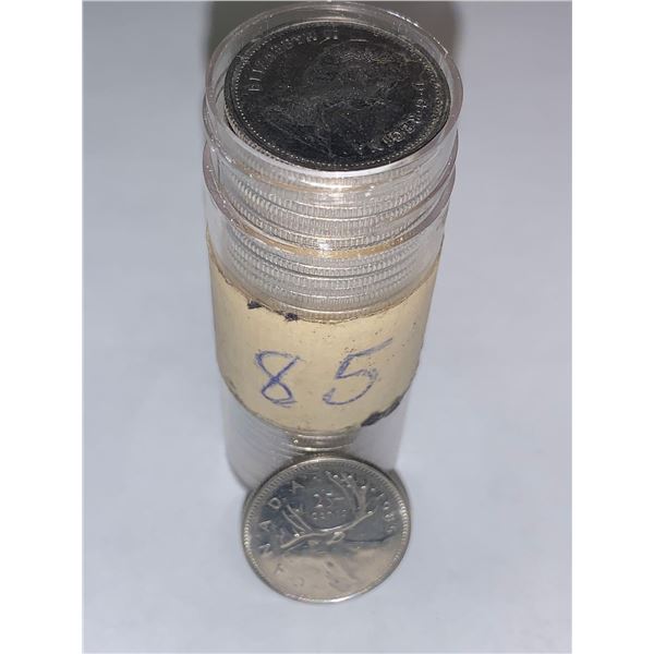 Full Roll of Sorted Canada Quarters 1985