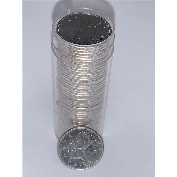 Full Roll of Canada Sorted Quarters 1982