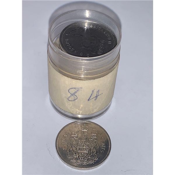Roll of 20 -Vintage Canadian 50 Cent Coins 1984