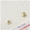 Image 2 : 14K Yellow Gold Diamond 2In1 With Mother Of Pearl(0.075ct)  Earrings (~length inches), Made in Canad