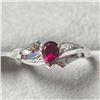 Image 1 : Silver Garnet(0.55ct)  Ring (~Size 7)(Ring is resizable for $40) (~length inches), Suggested Retail 