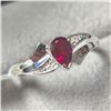 Image 2 : Silver Garnet(0.55ct)  Ring (~Size 7)(Ring is resizable for $40) (~length inches), Suggested Retail 