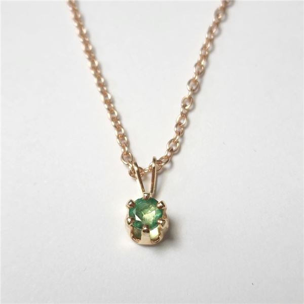 14K Gold Filled Emerald Pendant And Chain 36"  Necklace (~Size )(Ring is resizable for $40) (~length