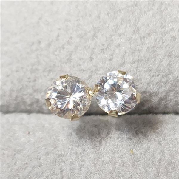 14K Yellow Gold Cubic Zirconia  Earrings (~Size )(Ring is resizable for $40) (~length inches), Sugge