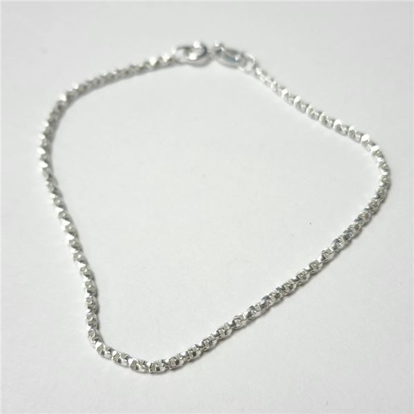 Silver 7.5" Box Chain  Bracelet (~Size )(Ring is resizable for $40) (~length inches), Suggested Reta