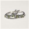 Image 1 : Silver Peridot Hoop  Earrings (~Size )(Ring is resizable for $40) (~length inches), Suggested Retail