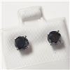 Image 2 : 14K White Gold Black Diamond(1ct) Earrings (~weight 0.88g), Made in Canada, Suggested Retail Value $