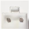 Image 1 : 14K White Gold Diamond (0.28Ct,Si,J-K) Earrings  (~weight 0.44g), Made in Canada, Appraised Retail $