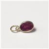 Image 1 : 10K Yellow Gold Genuine Ruby(1.2ct) Pendant (~weight 0.37g), Appraised Retail $780