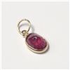 Image 3 : 10K Yellow Gold Genuine Ruby(1.2ct) Pendant (~weight 0.37g), Appraised Retail $780