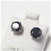 Image 3 : 14K White Gold Black Diamond(2.6ct) Earrings  (~weight 1.41g), Made in Canada, Appraised Retail $214