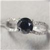 Image 3 : 14K White Gold Black Diamond(1.3ct) Diamond(0.3ct) Ring (~Size 7) (~weight 2.1g), Made in Canada, Ap