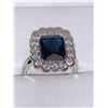 Image 1 : Ladies Cushion Cut 1.5 Carat Blue Sapphire Solitaire Multi stone Dress Ring .925 Silver Size 7