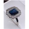 Image 2 : Ladies Cushion Cut 1.5 Carat Blue Sapphire Solitaire Multi stone Dress Ring .925 Silver Size 7
