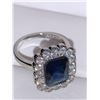 Image 3 : Ladies Cushion Cut 1.5 Carat Blue Sapphire Solitaire Multi stone Dress Ring .925 Silver Size 7