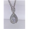 Image 1 : Tear Drop .80 Carat Solitaire Multi Stone Pendant & Chain Set .925 Silver