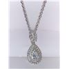 Image 2 : Tear Drop .80 Carat Solitaire Multi Stone Pendant & Chain Set .925 Silver