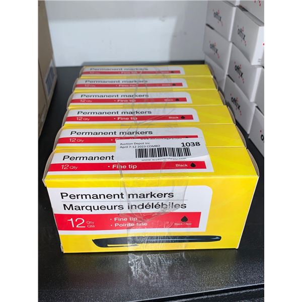 Permanent markers 12 pack x's 6 boxes