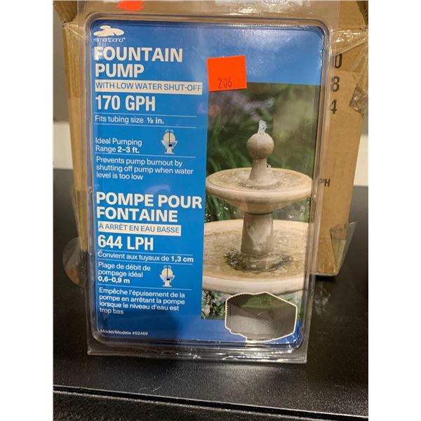 Smartpond Fountain Pump w/ low water Shut off 170 gph