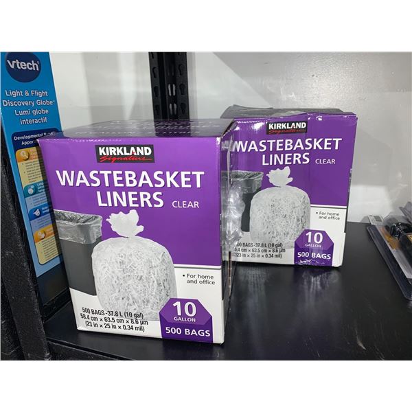 Kirkland Watebasket Liners Clear 10 gallon Lot of 2 x 500