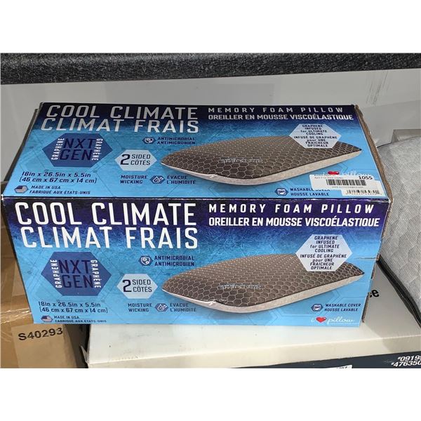 I Heat Pillow Cool Climate Memory Foam Pillow 2 Sided