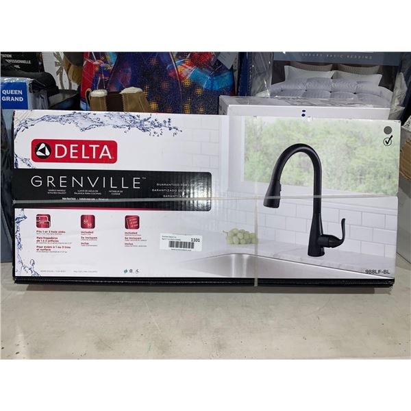 Delta Grenville Single Handle Kitchen Faucet MAtte Black Finish