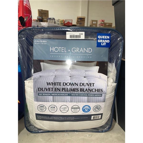 Hotel Grand Queen White Down Duvet