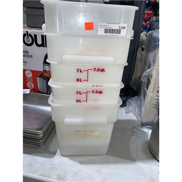 Lot of 5 Square Food Storage Containers