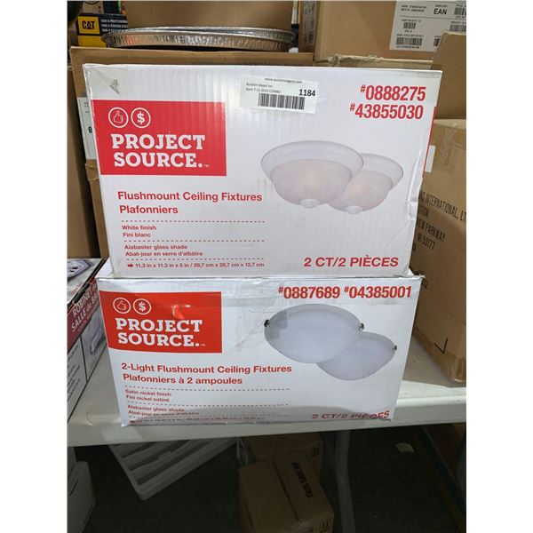 Project Source Flushmount Ceiling Fixtures 2-Lights Lot of 2