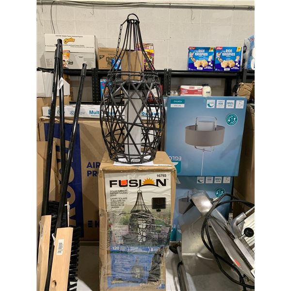 Fusion Solar Rattan Gazebo Light White & Colored LED's