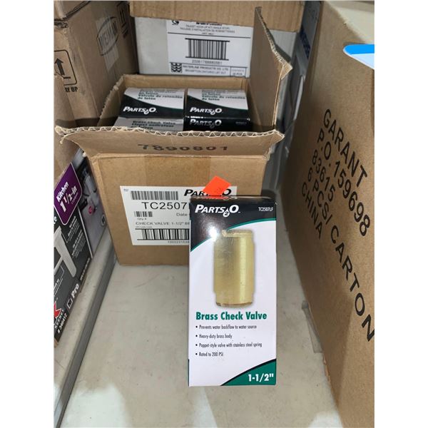 Parts 2 O Btrass Check Valve 1-1/2" Lot of 4