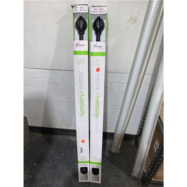 Kenny Studio  Drapery Rod 3/4" Diameter 36"-66" Lot of 2