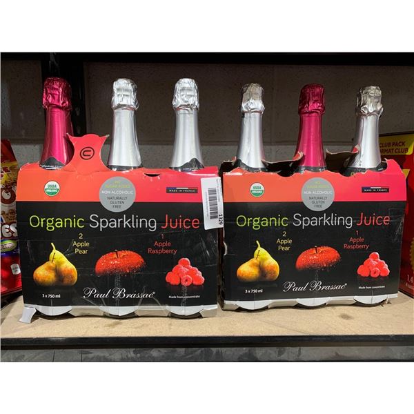 Organic Sparkling Juice Assorted Flavor Pack 2 X 750ml