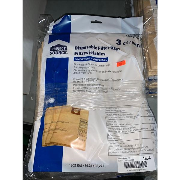 Project Source Disposable Shop Vacuum Filter Bags 4x3 Count
