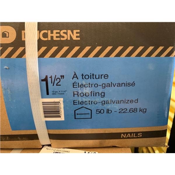Duchesne Large-Head Roofing Nails - 4D x 1 1/2-in L - Electro-Galvanized - 50-lb Per Box
