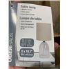 Image 2 : Uber Haus Table Lamp Clear Glass Base ND Linen Fabric Shade - Lot of 2