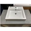 Image 3 : Two Drawer & 1 Shelf Wood Finish Vanity with Raised Square Sink Basin - 35WX20DX36"T