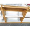 Image 3 : 5-Oak Laminate Top 2 Sided Portable Bookcase - 5 X $