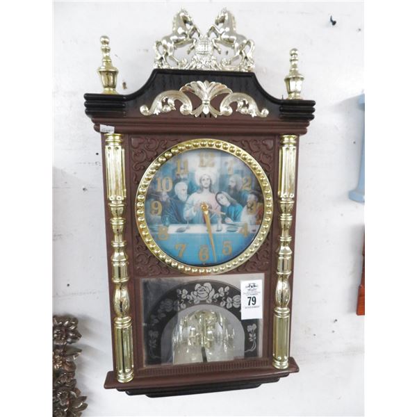 Ornate Resin Religious Wall Clock