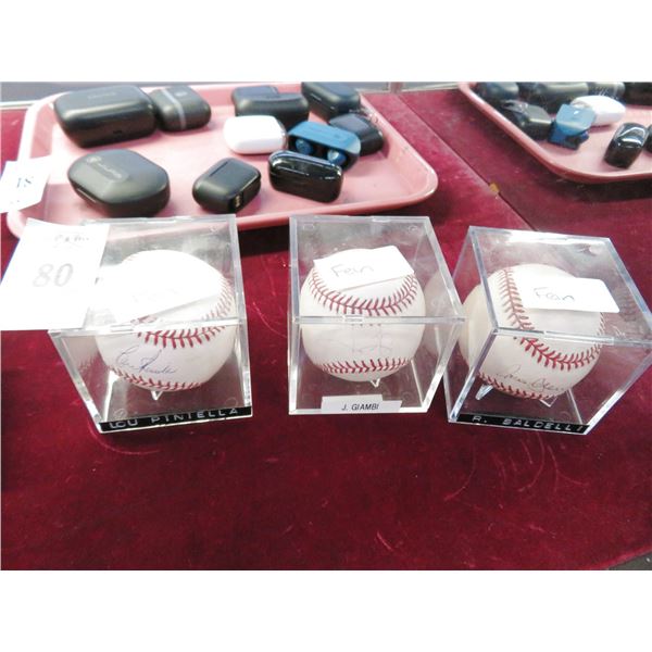 3-Autographed Baseballs - 3 X $