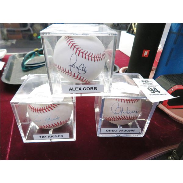 3-Autographed Baseballs - 3 X $