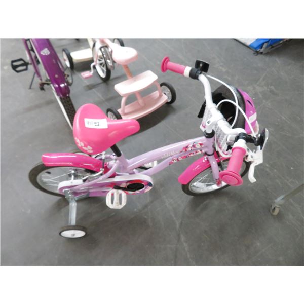 Apollo Childs Bike w/Training Wheels/Basket/Helmet