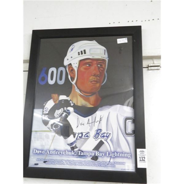 Framed Autographed Dave Andrechuk Print - 27" x 21"