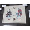 Image 2 : Shadow Box w/Tony Esposito and Stan Mikata Print, Mini Jersey - 21" x 17"