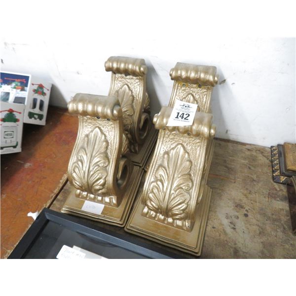 Gold Resin Wall Sconces (4)