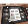 Image 1 : Shadow Box w/End of An Era Print and Autographed Hockey Pucks - 25" x 19"